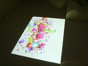interactive floor projector installation