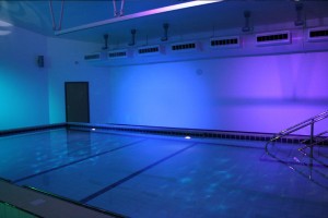 Using the walls and ceiling of a sensory pool is important for users on their backs