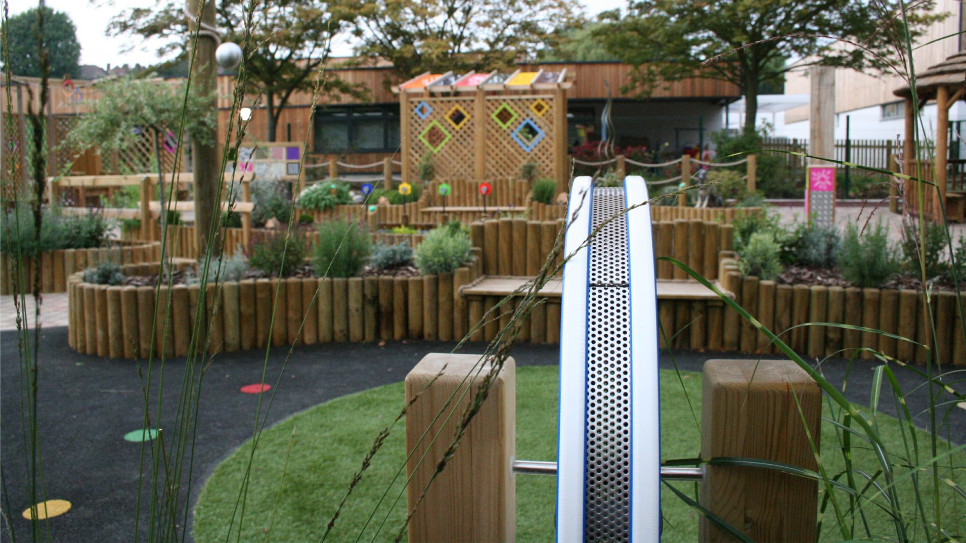 Sensory Garden with Rainwheel Instrument and Pergola