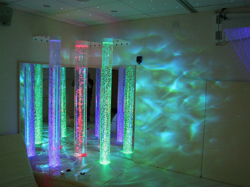 Bubble Tube Corner in a Calming Sensory Room