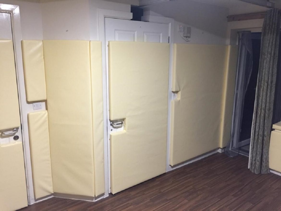 Wall Padding in Domestic Living Room Sensory Technology Ltd