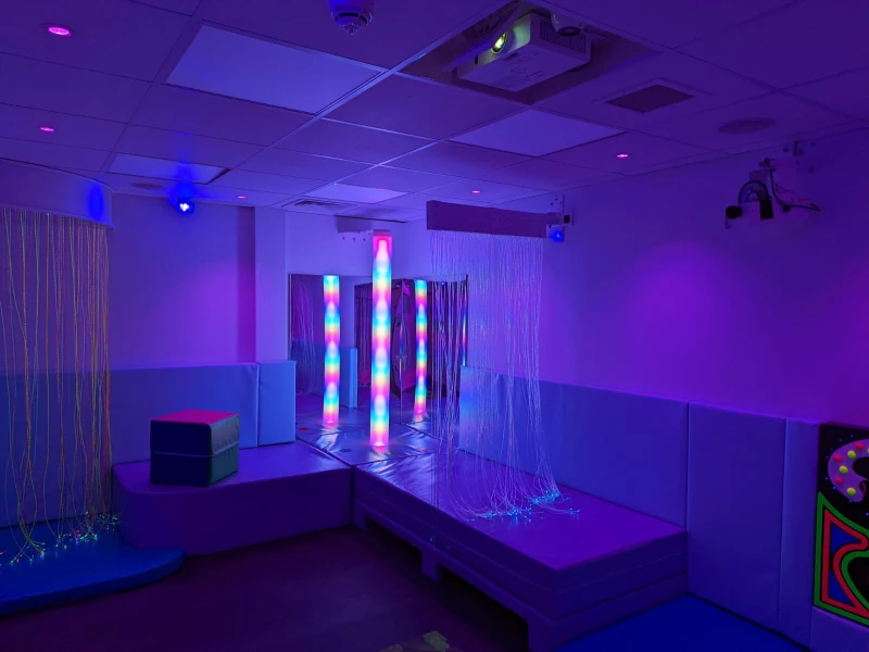 Sensory Room with Borealis Tube and Seating Plinths