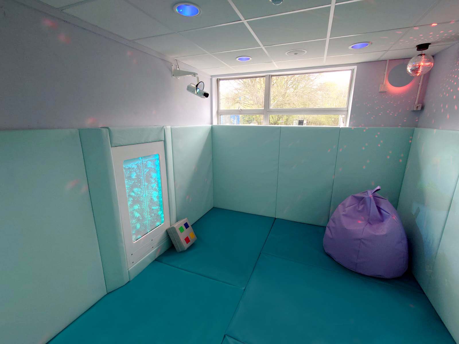Calming Sensory Room With Interactive Sensory Equipment