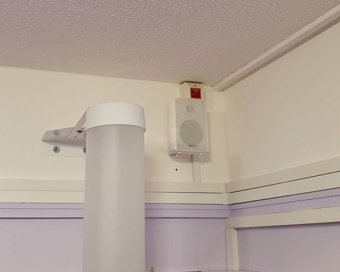 Built In Sound System and Wall Speakers in Sensory Room