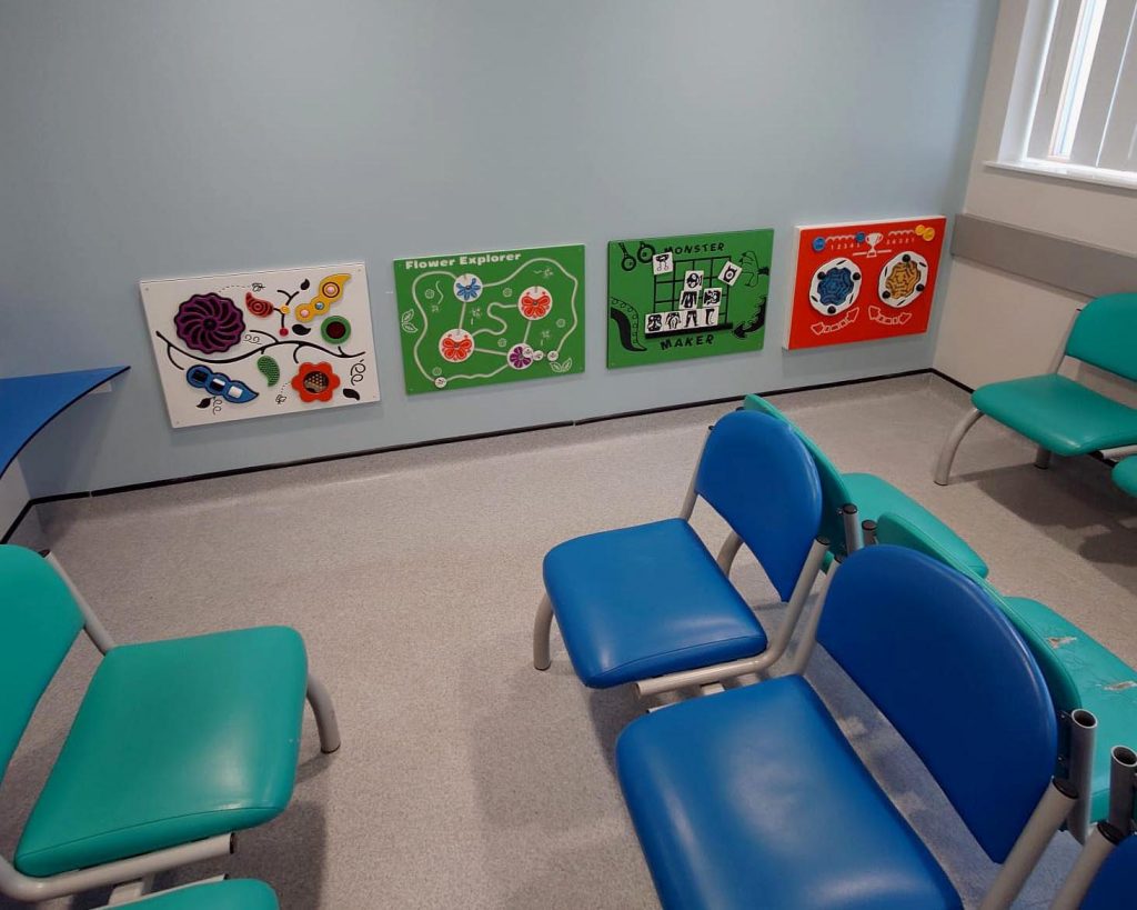 Tactile and Activity Panels For Sensory Play In New Cross Hospital Patient Waiting Room