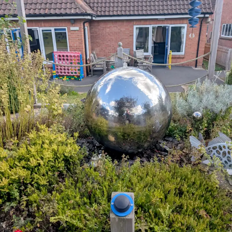 Interactive Sensory Garden Water Sphere Feature With User Controls