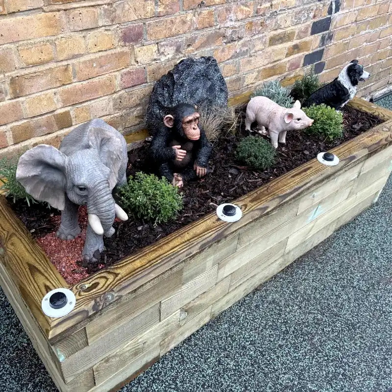 Interactive Animals In Outdoor Sensory Garden With Sound Controls
