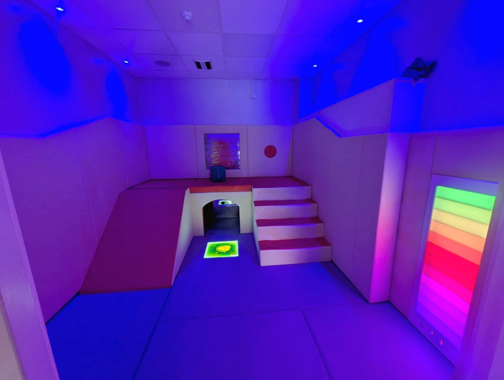 Inclusive sensory soft play space supporting active play and sensory learning