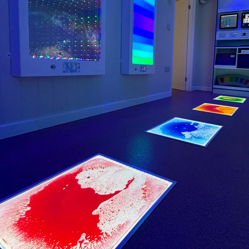 Tactile Light Up Liquid Floor Tiles For Sensory Room and Sensory Equipment