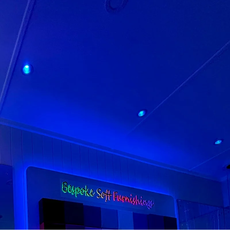 Sensory Lighting Display In Sensory Room Showroom With Colour Changing Mood Lighting