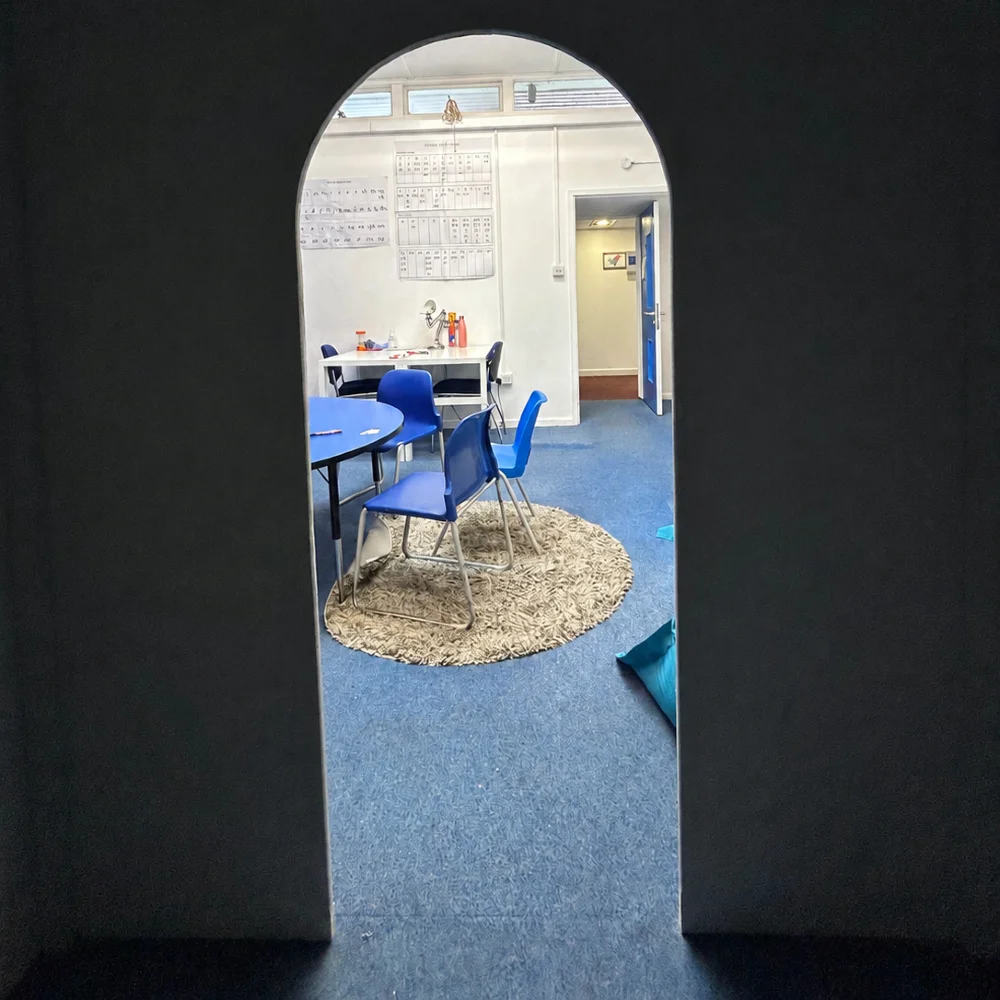 Interior of sensory den prior to sensory equipment installation for primary school