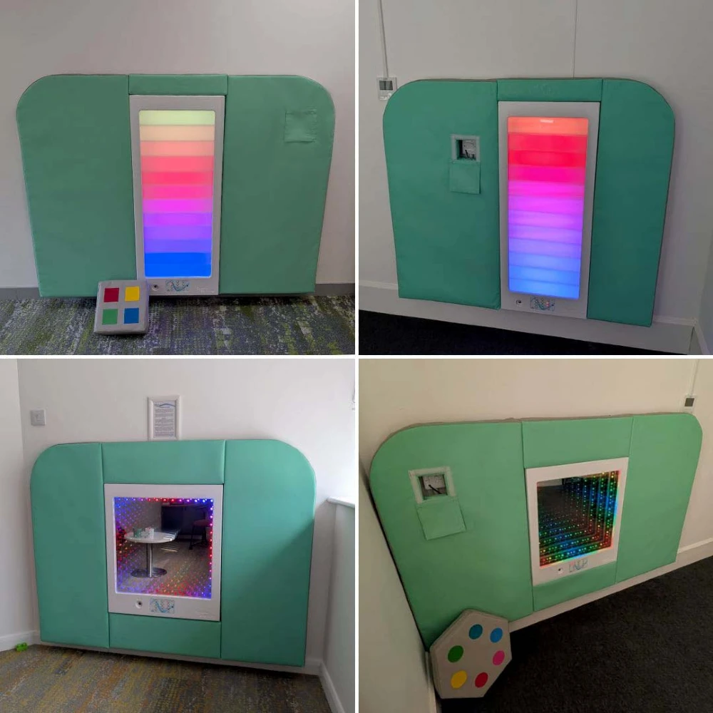 Interactive sensory equipment and lighting within a bespoke sensory room